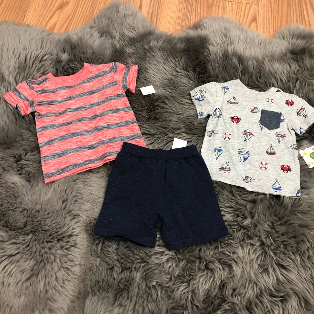 Kids Little Me 3 Piece Shirts and Short Set | Size 12M